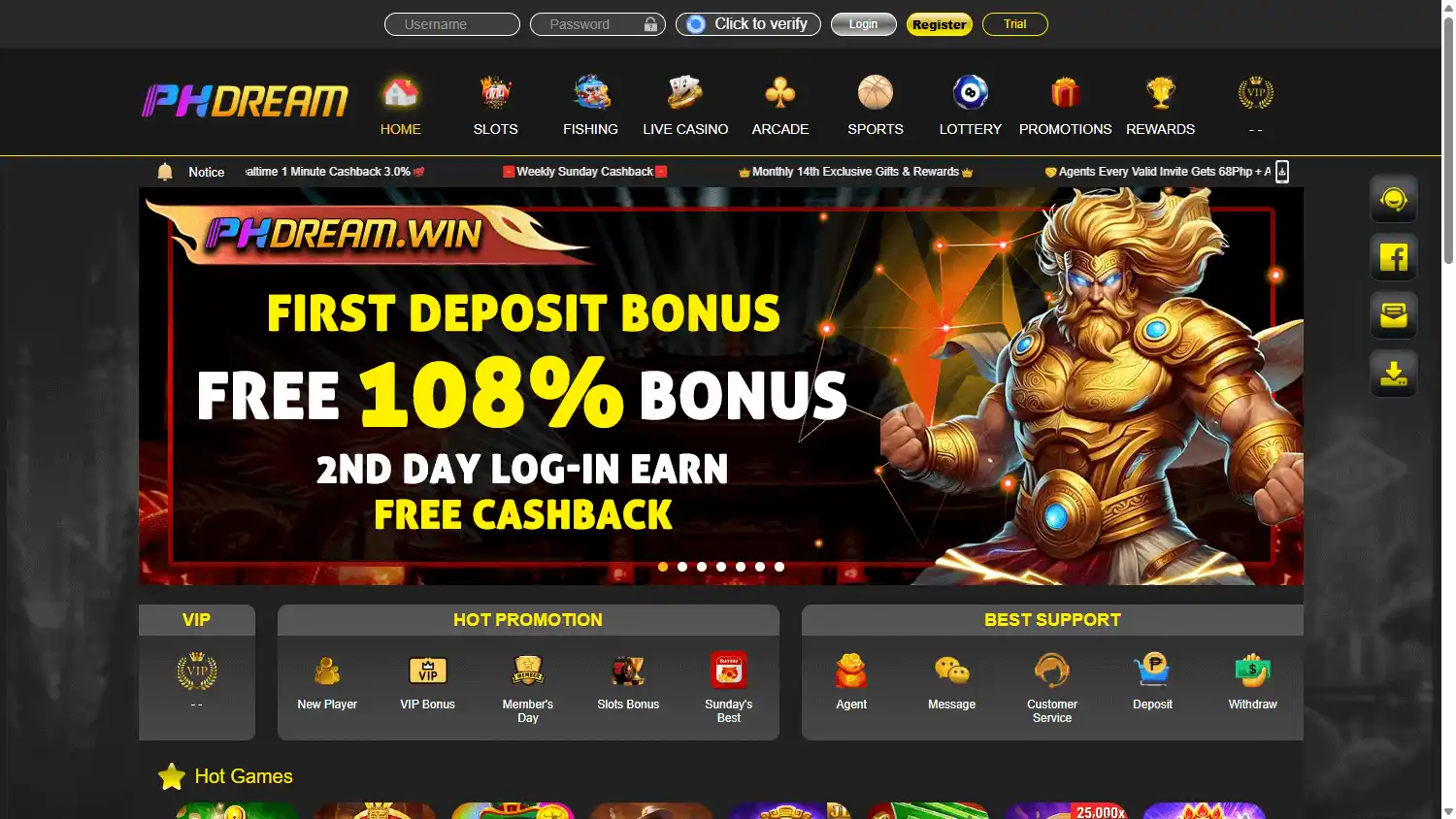 PHDream Casino screenshot 1