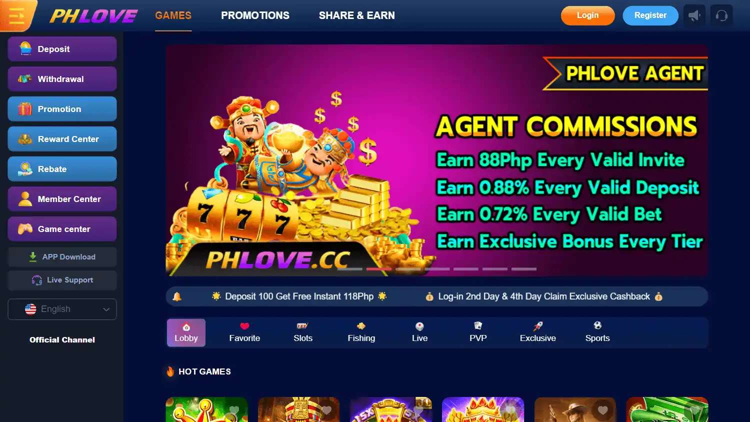 PHLOVE Casino screenshot 1