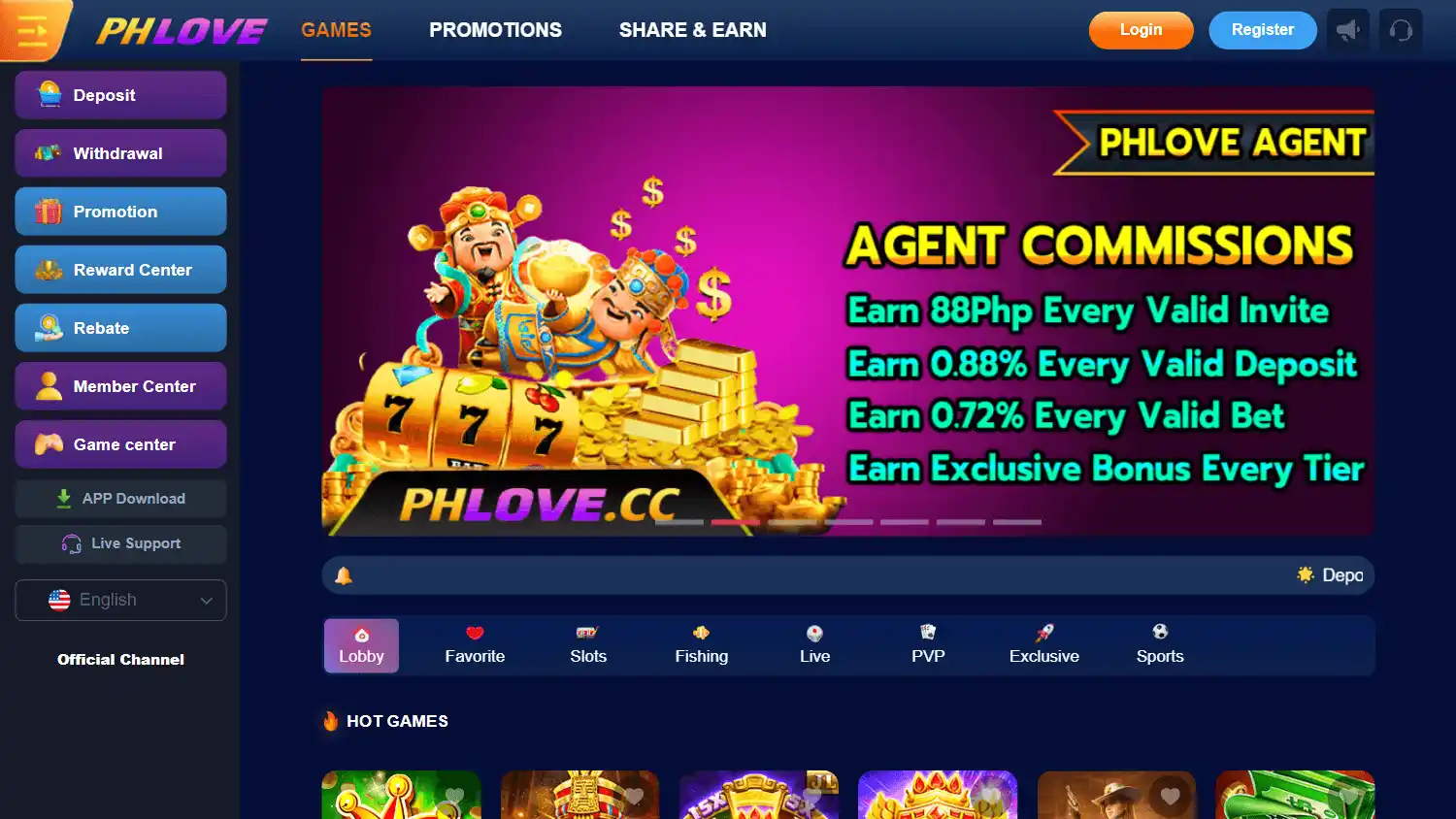 PHLOVE Casino screenshot 2