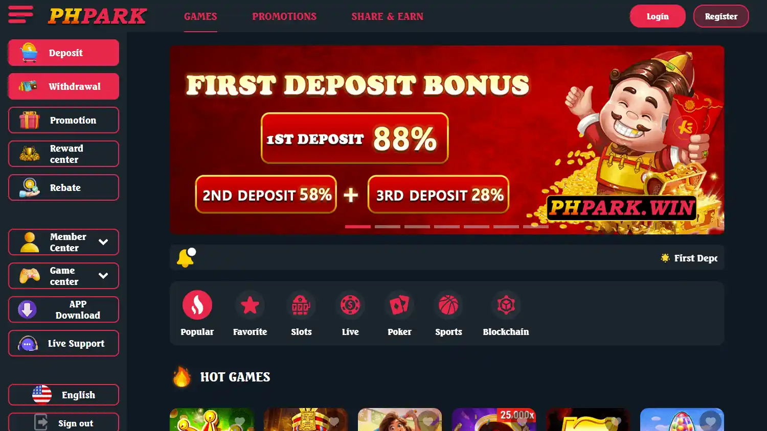 PHpark Casino screenshot 1