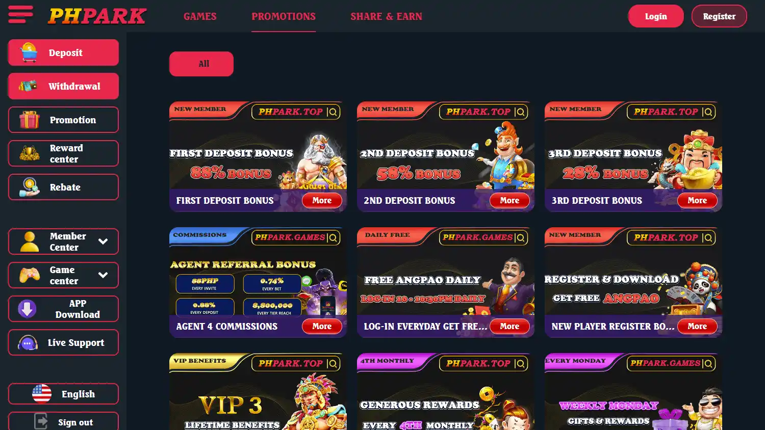 PHpark Casino screenshot 2