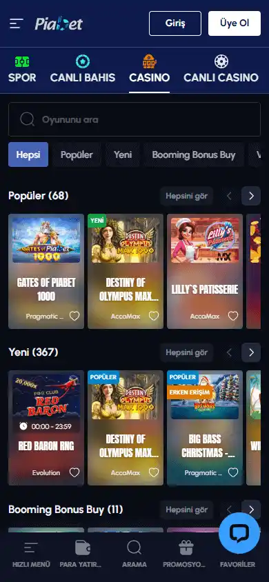 Piabet Casino screenshot 5