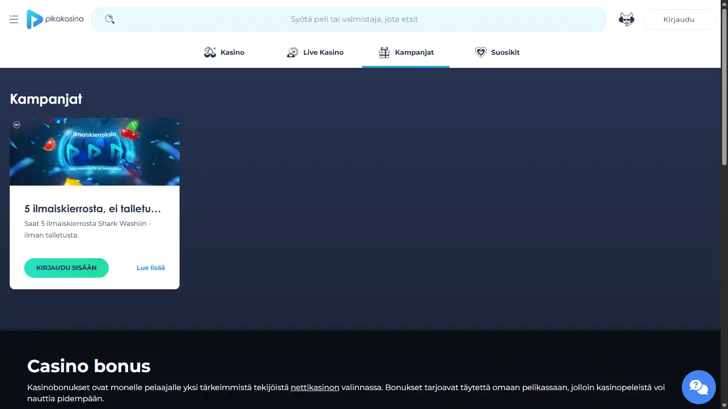 Pikakasino Casino screenshot 3