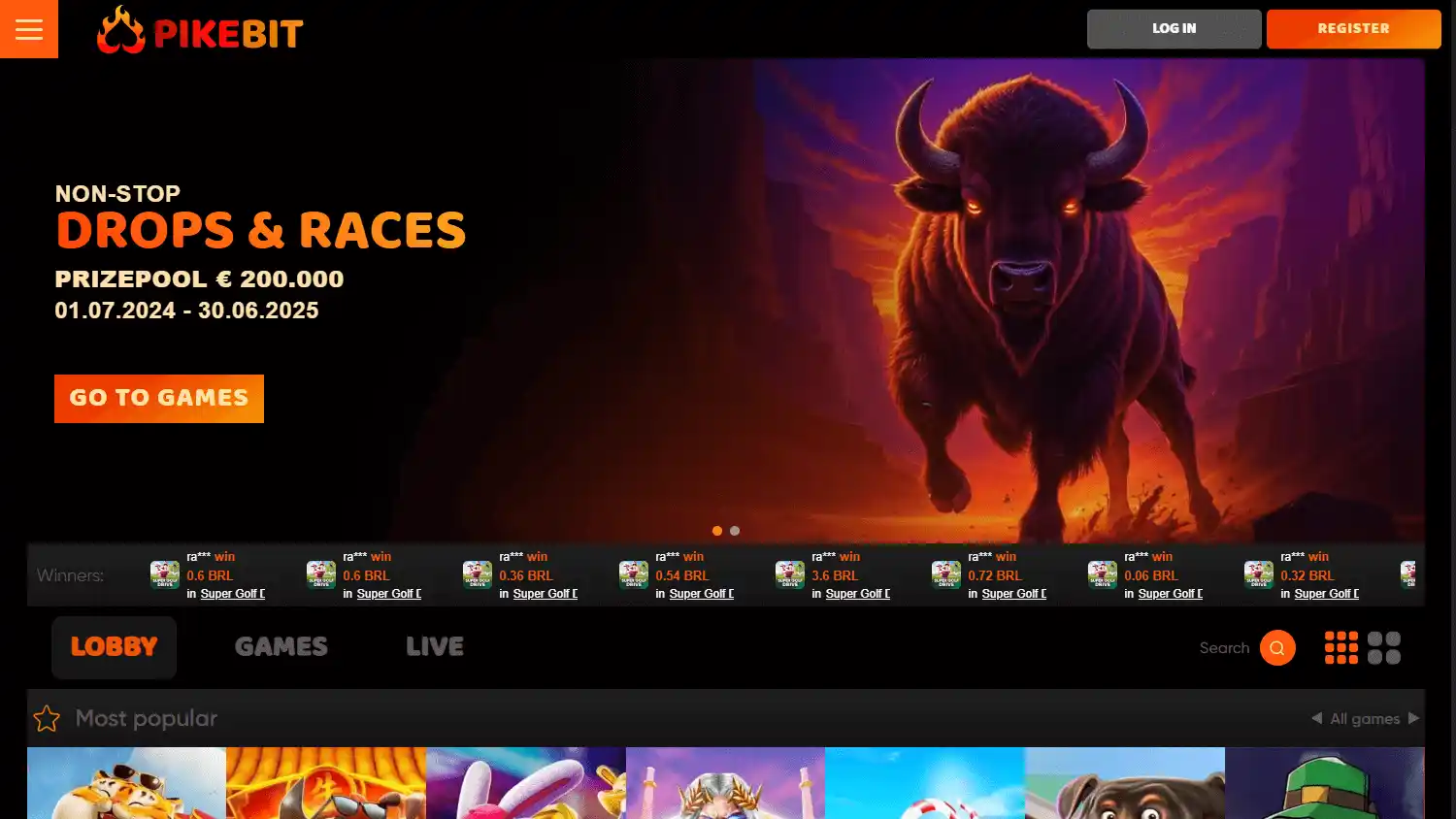 Pikebit Casino screenshot 1
