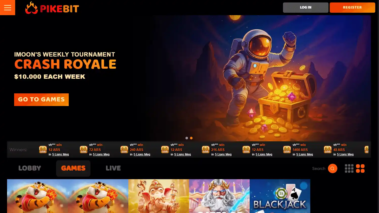 Pikebit Casino screenshot 2