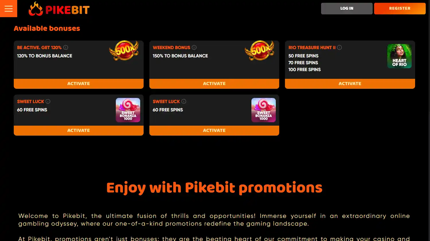 Pikebit Casino screenshot 3