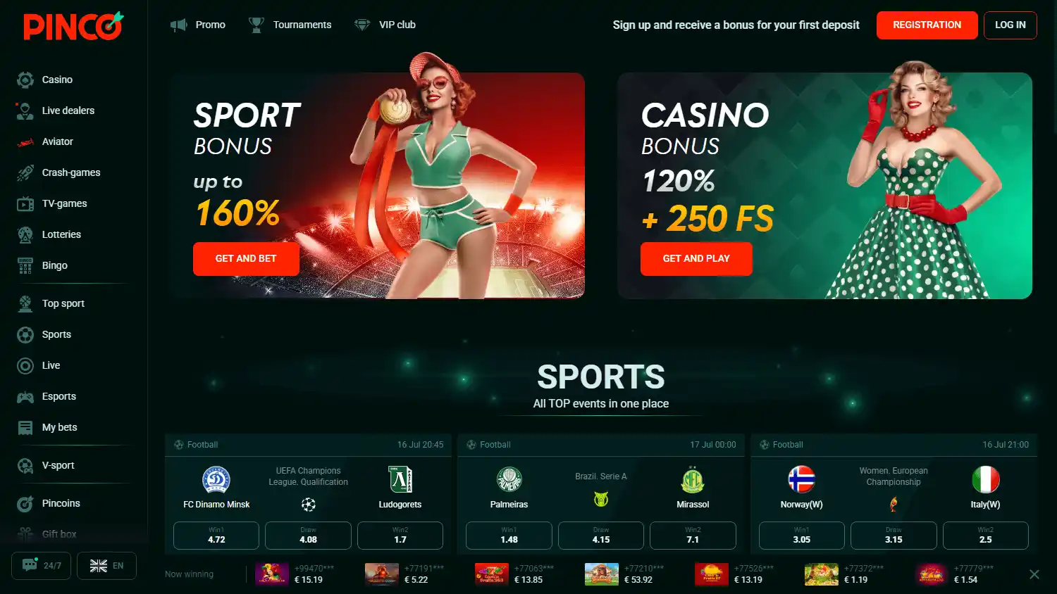 Pinco Casino screenshot 1