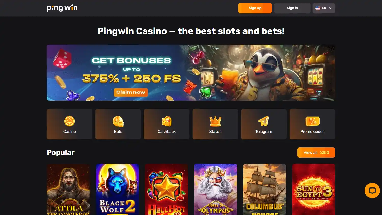 PingWin Casino screenshot 1