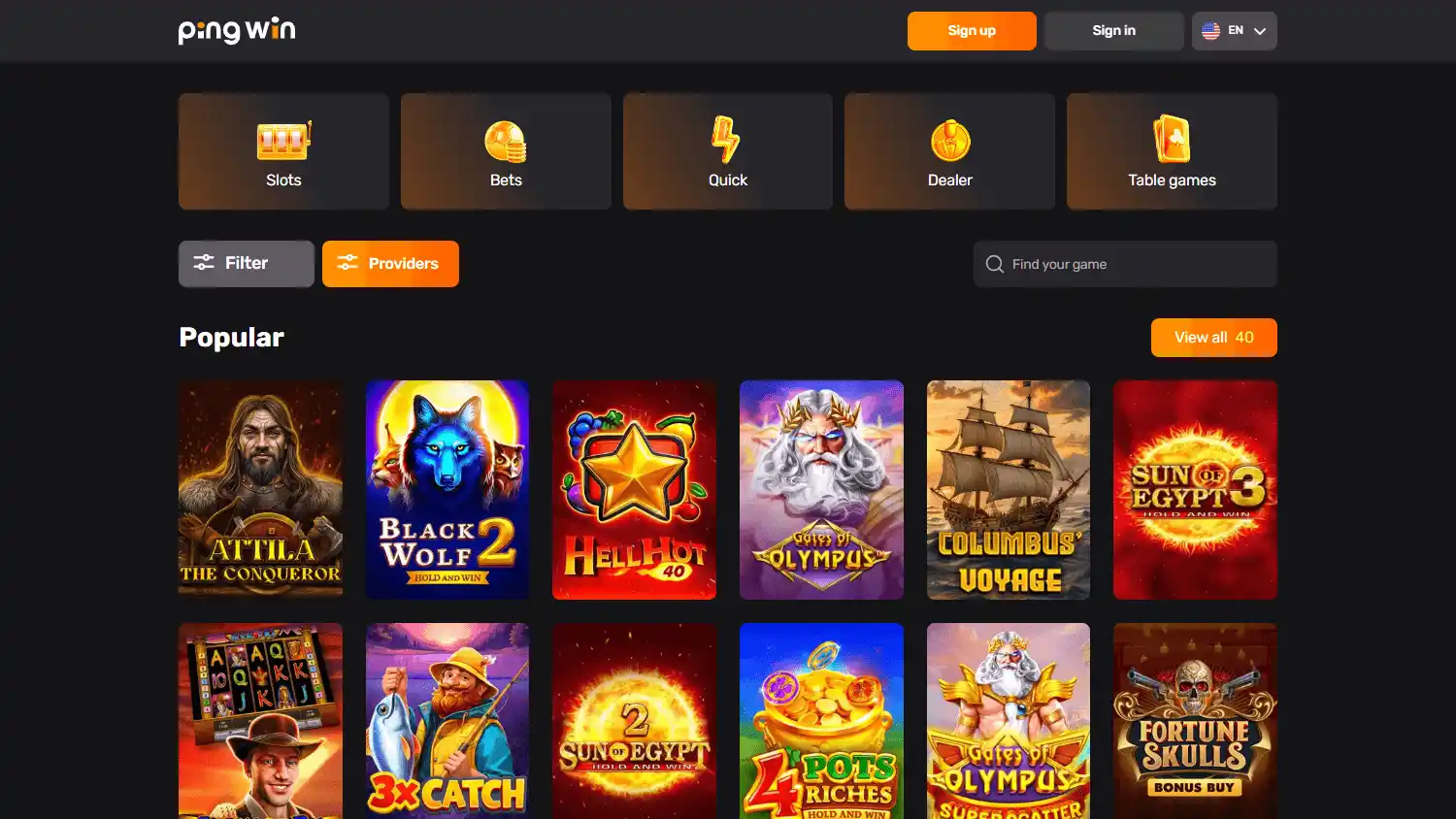 PingWin Casino screenshot 2