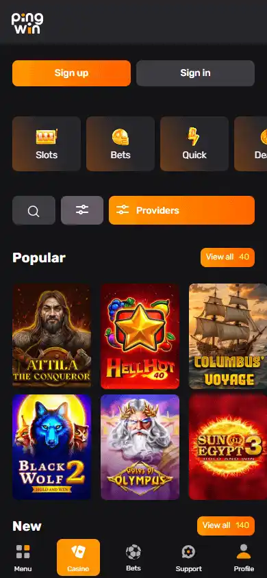 PingWin Casino screenshot 4