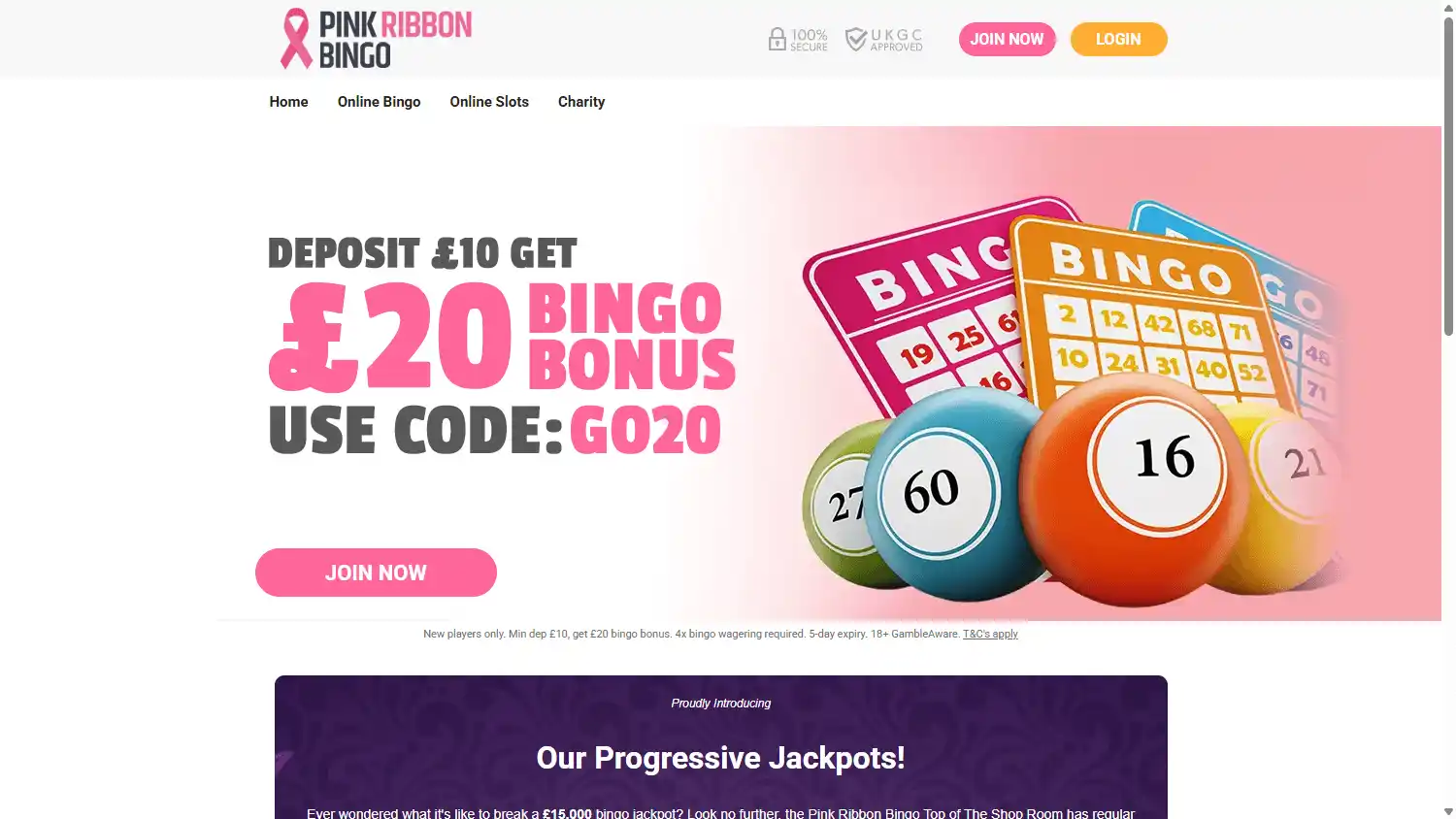Pink Ribbon Bingo Casino screenshot 1