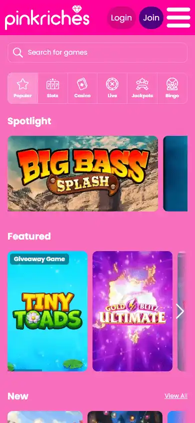Pink Riches Casino screenshot 5