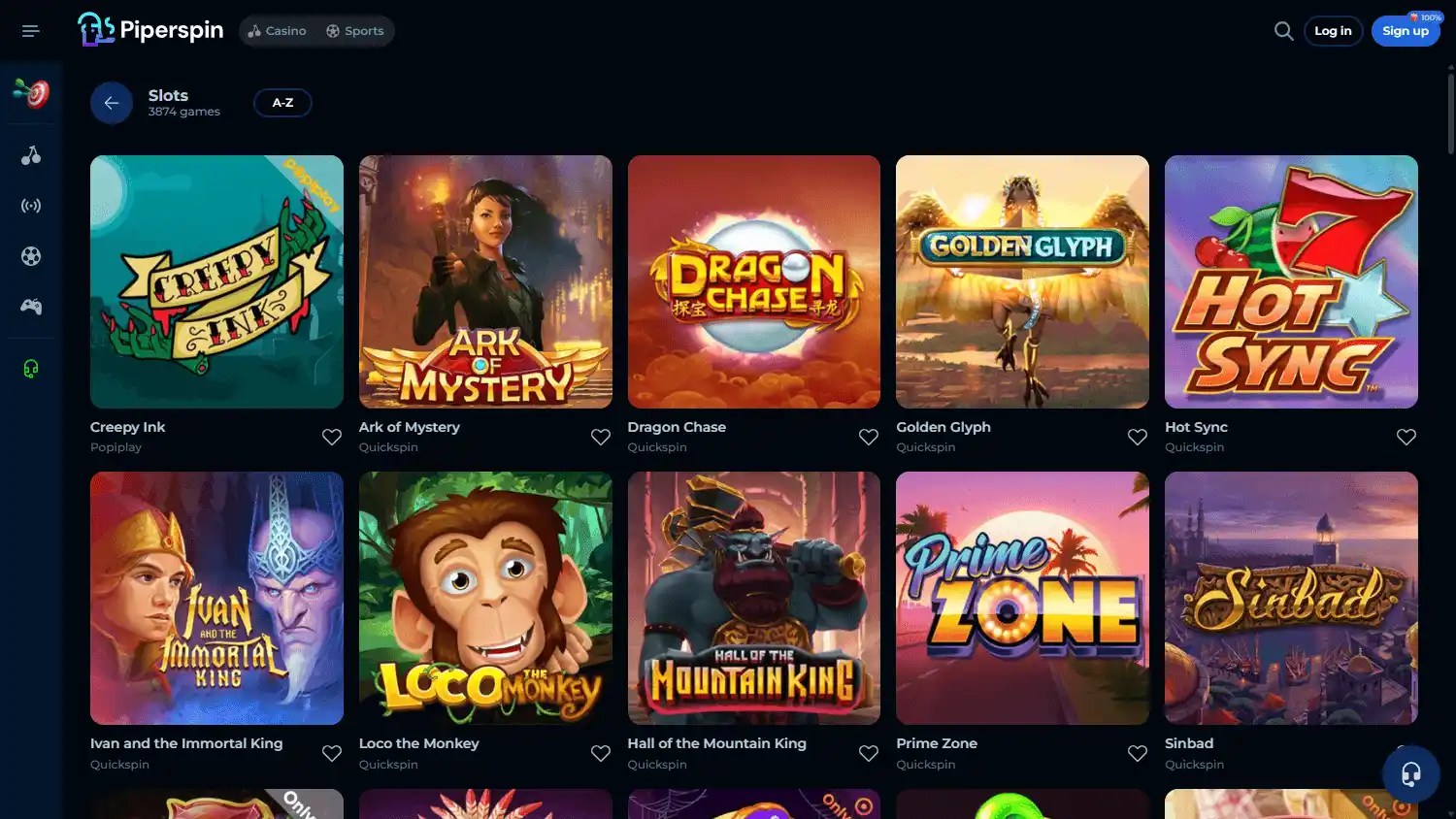 Piperspin Casino screenshot 2