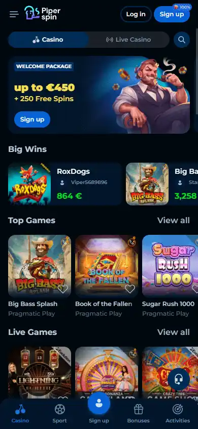 Piperspin Casino screenshot 4