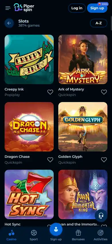 Piperspin Casino screenshot 5