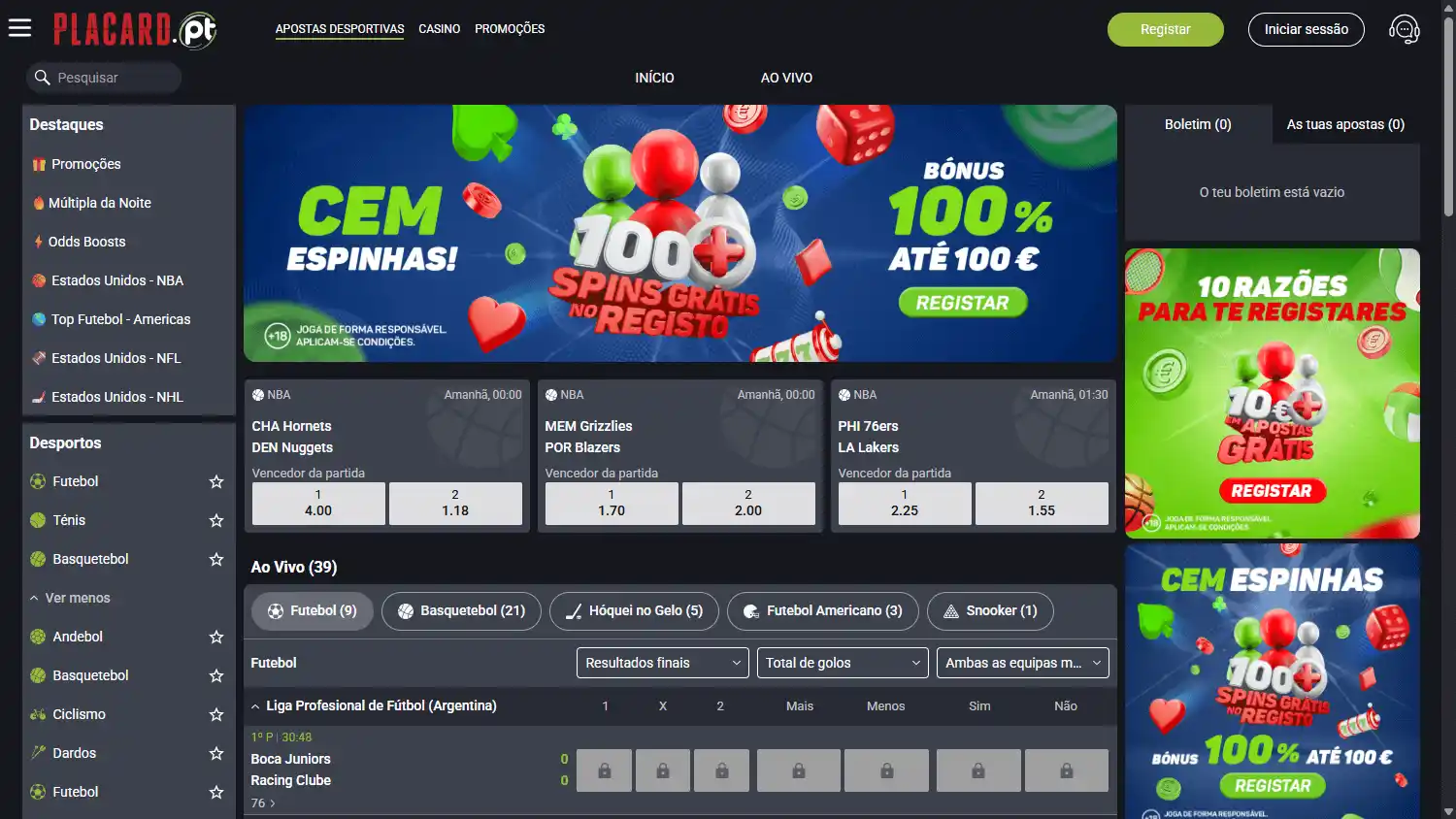 Placard.pt Casino screenshot 1
