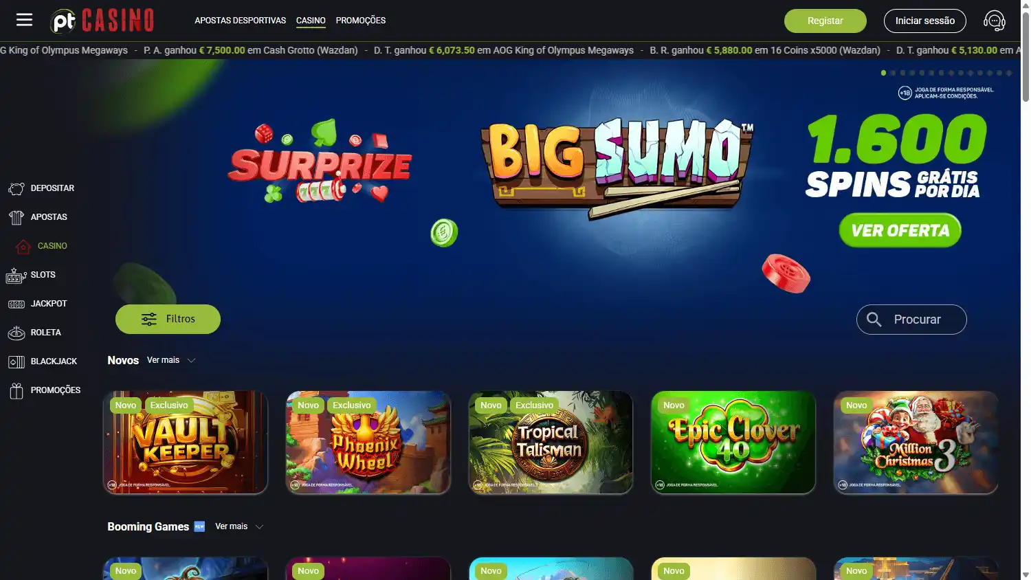 Placard.pt Casino screenshot 2