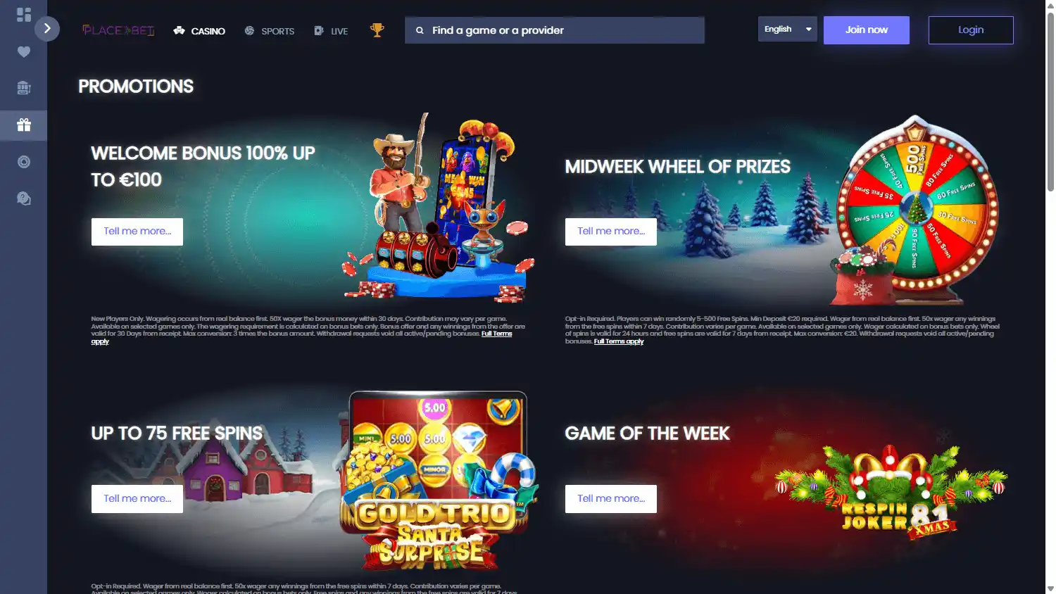 PlaceBet Casino screenshot 3
