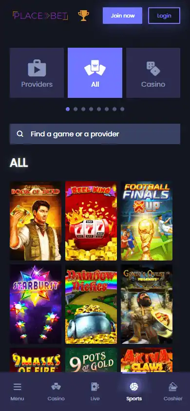 PlaceBet Casino screenshot 5