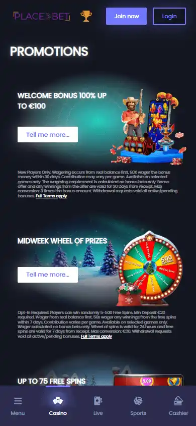 PlaceBet Casino screenshot 6