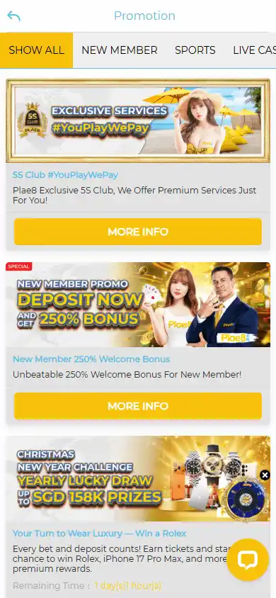 Plae8 Casino screenshot 6