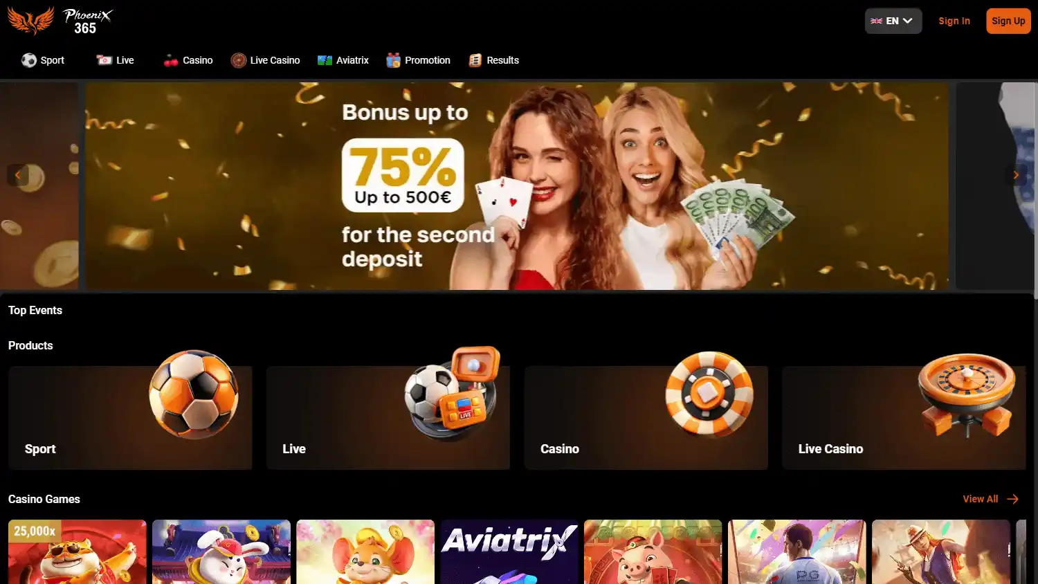 Phoenix365 Casino screenshot 1