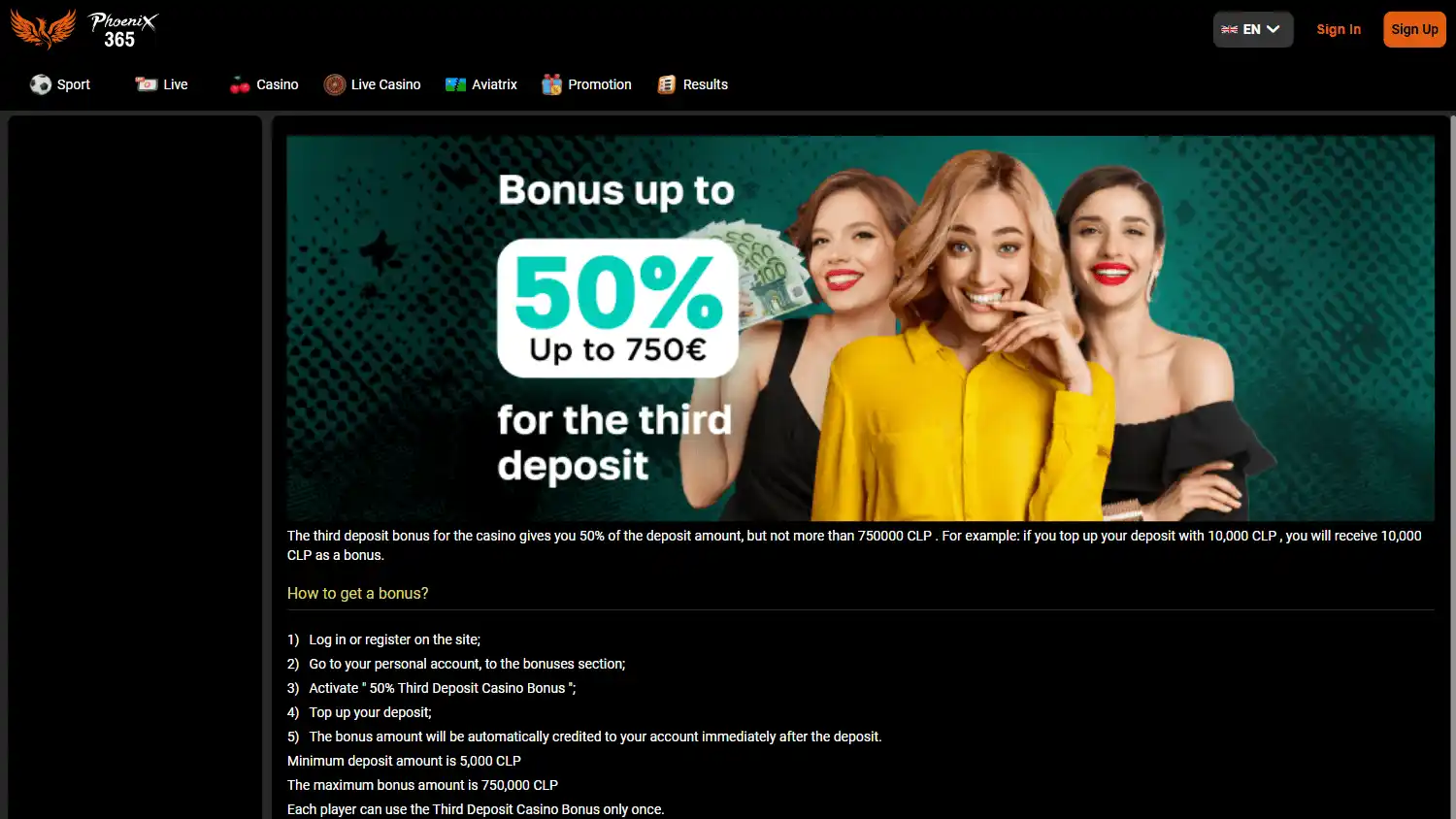 Phoenix365 Casino screenshot 3