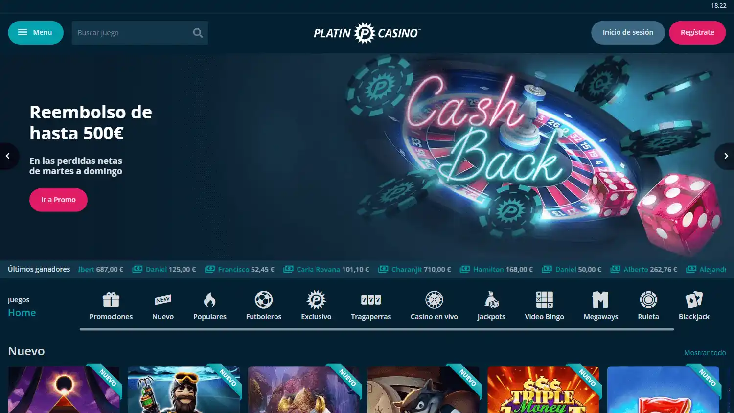 Platincasino ES screenshot 1