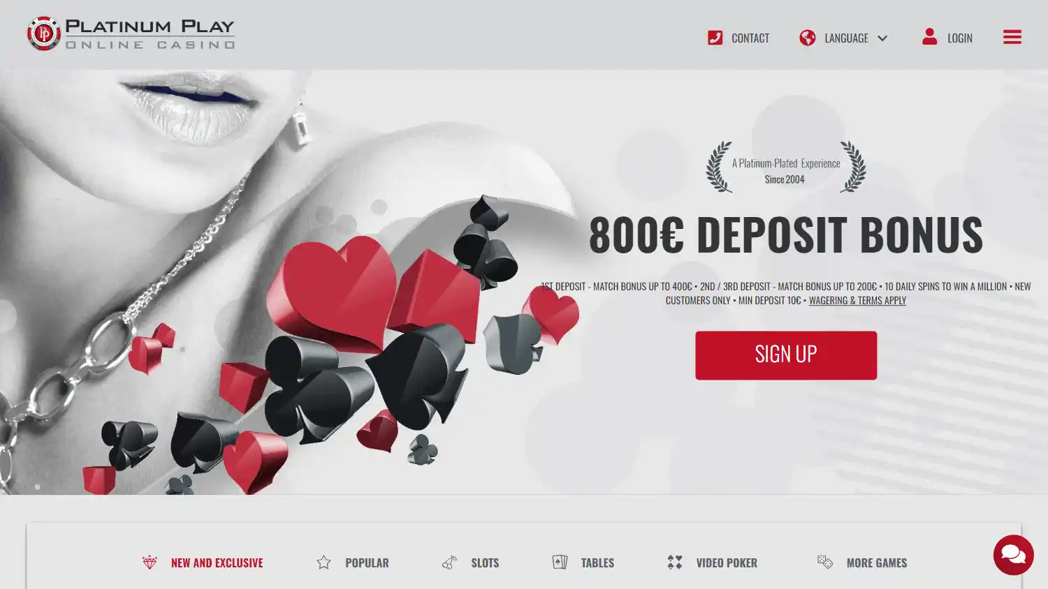 Platinum Play Online Casino screenshot 1