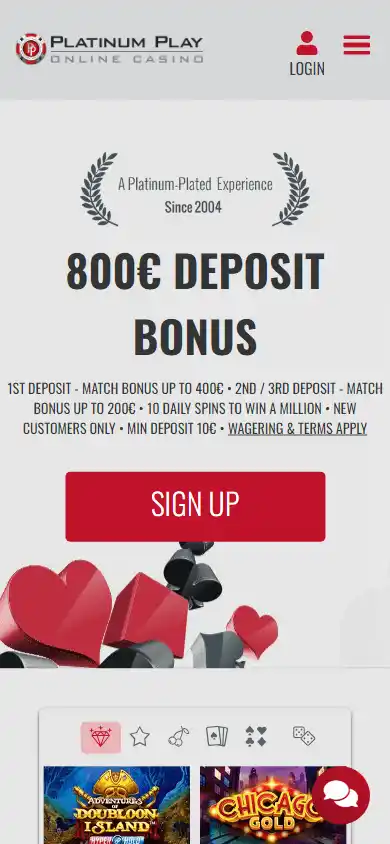 Platinum Play Online Casino screenshot 2