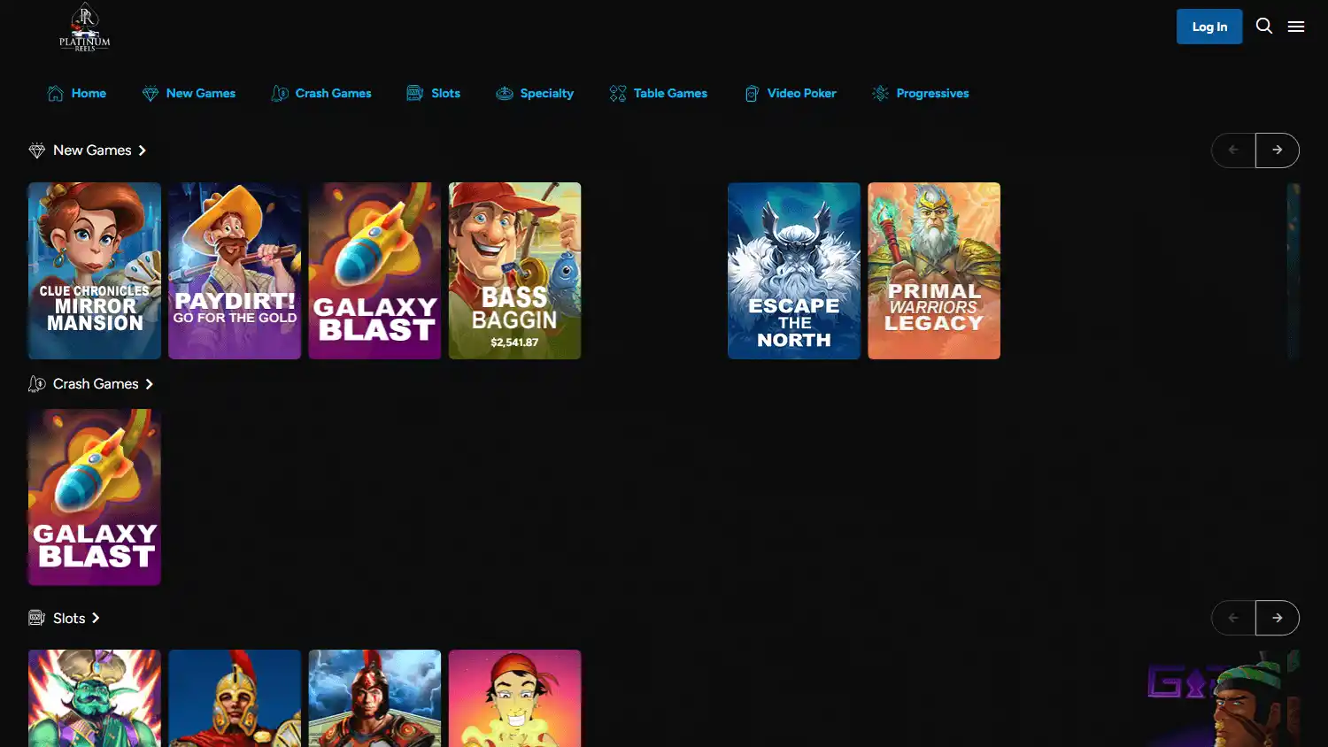Platinum Reels Online Casino screenshot 2
