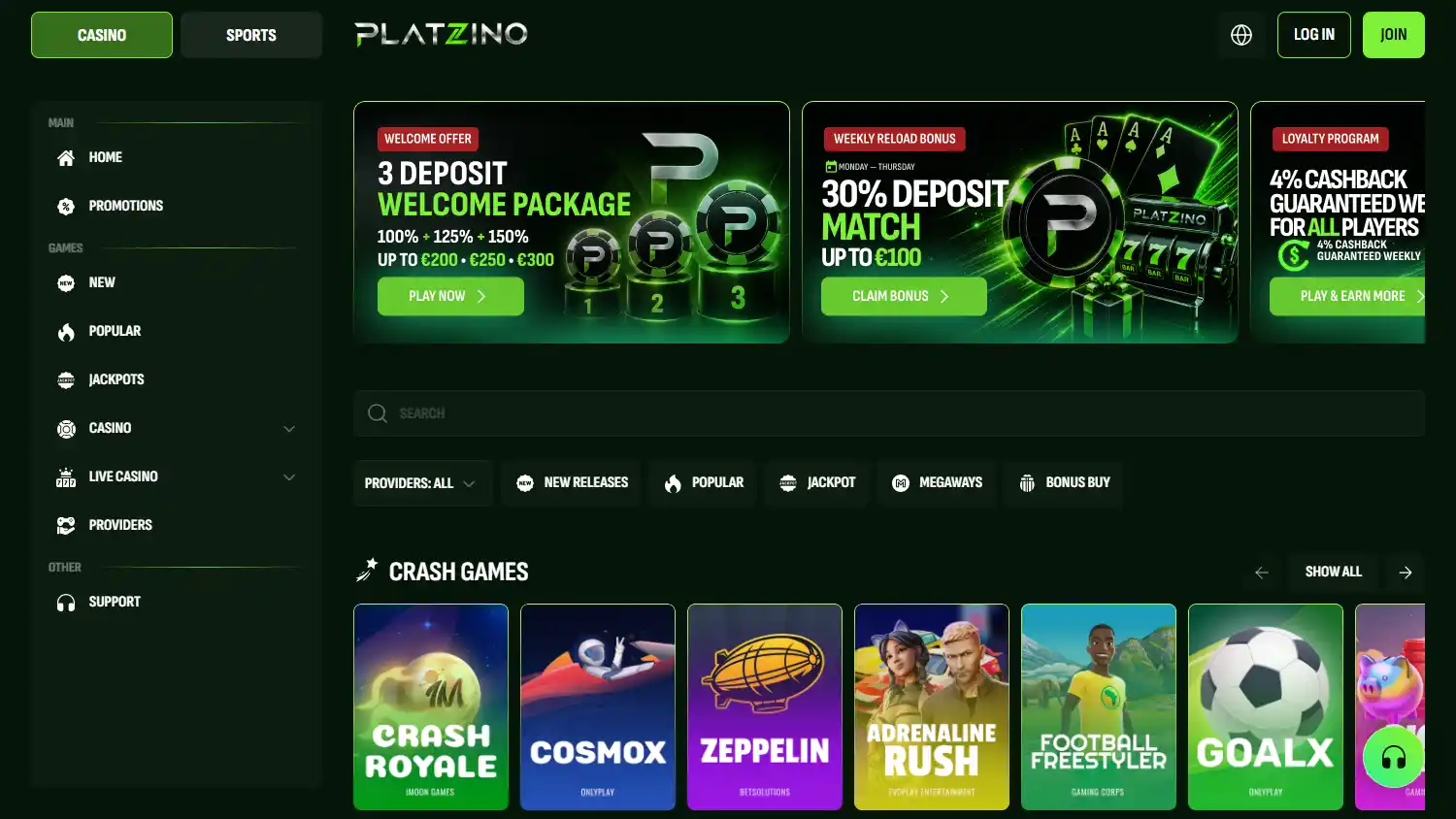 Platzino Casino screenshot 1