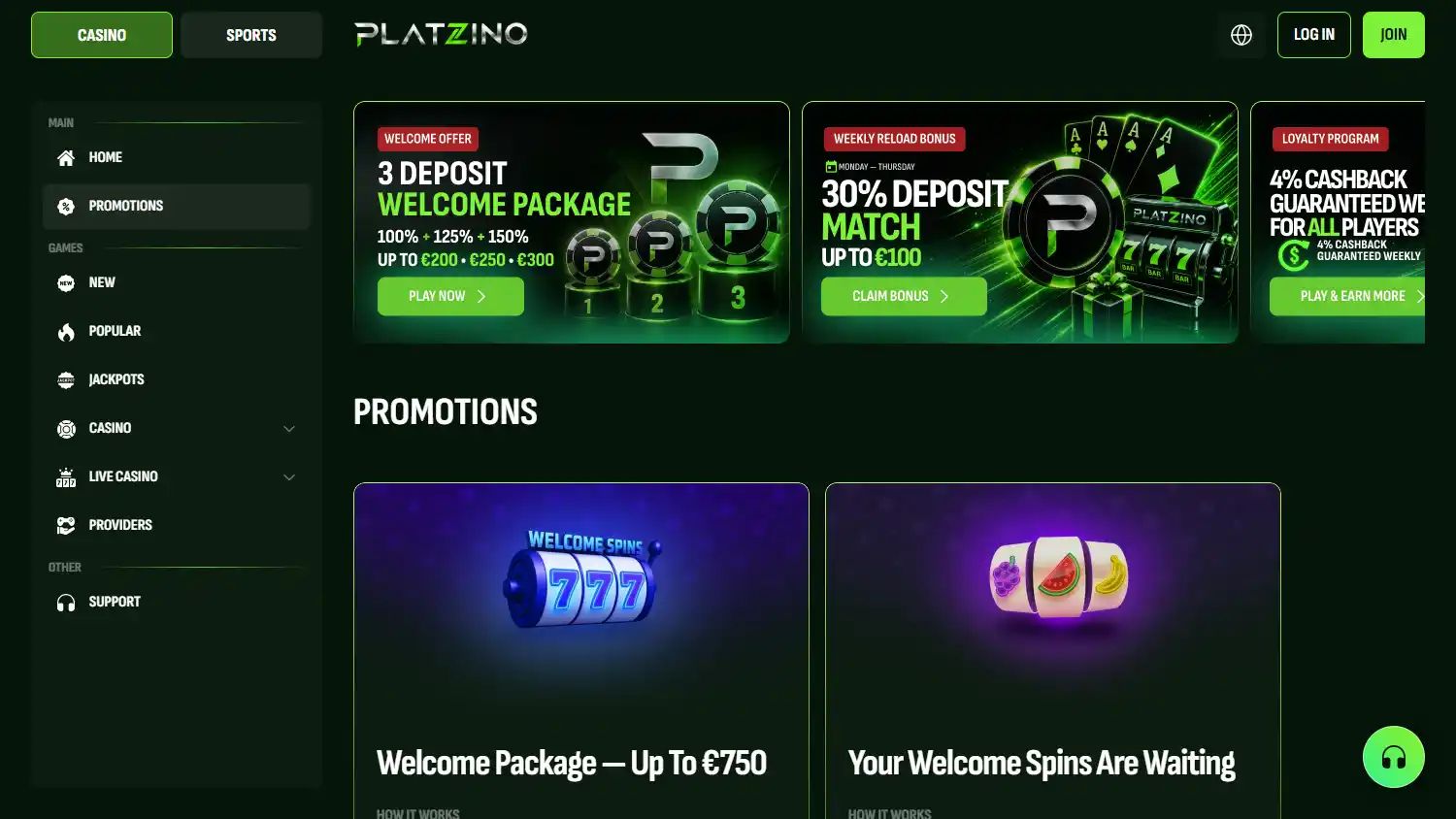 Platzino Casino screenshot 3