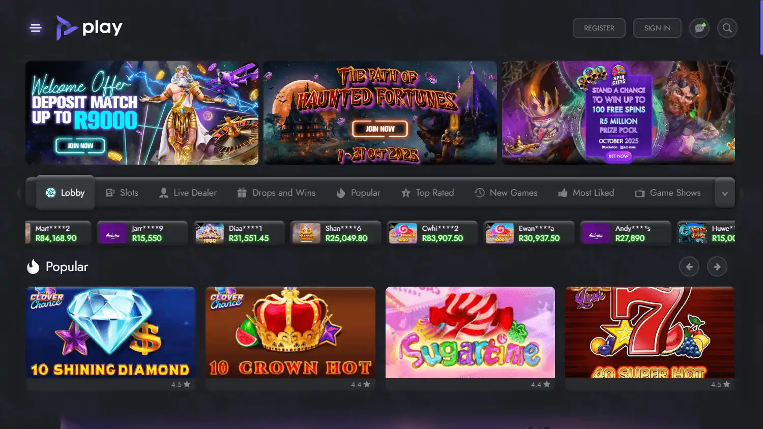 Play.co.za Casino screenshot 1