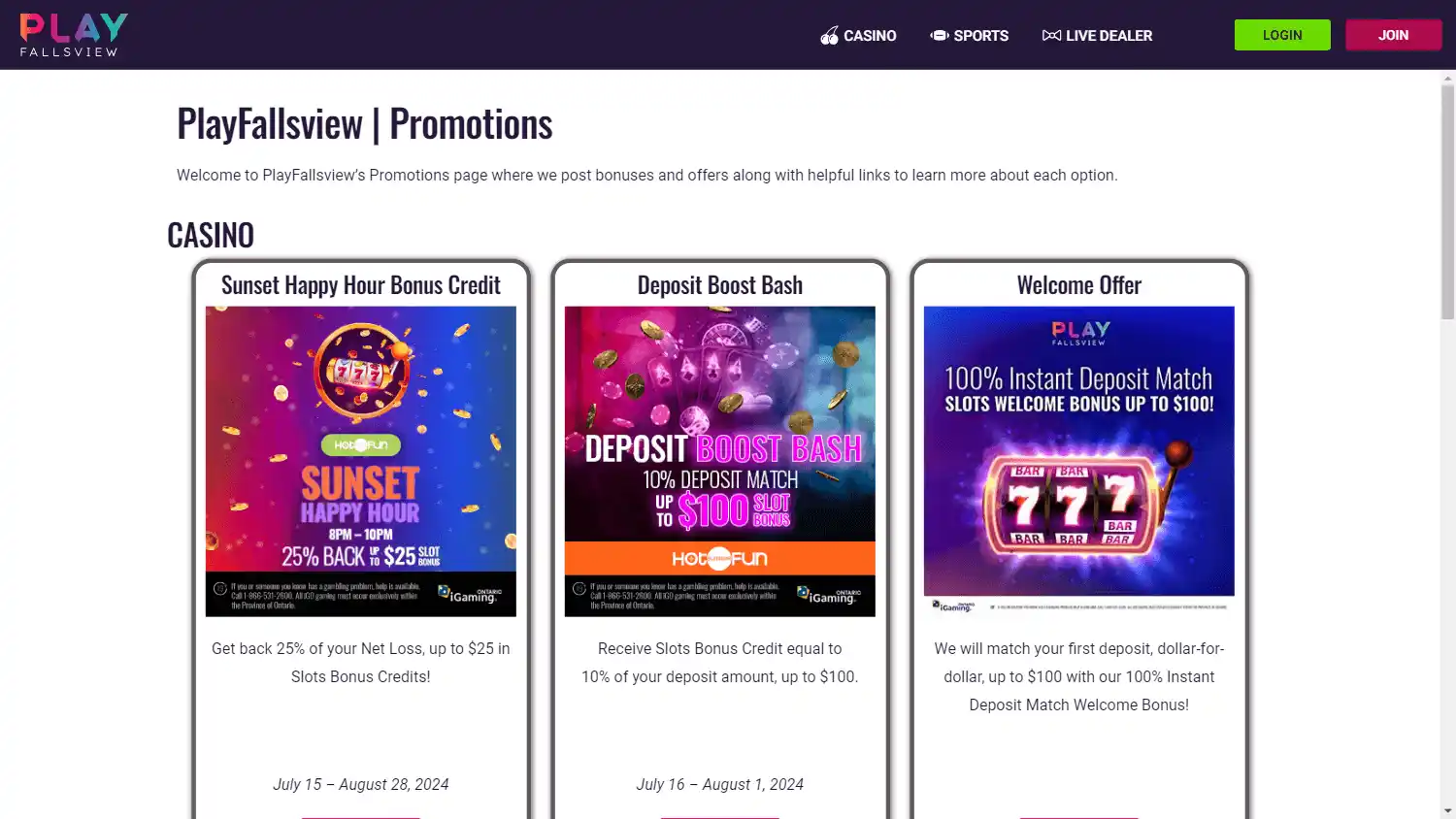 PlayFallsview Casino Ontario screenshot 2