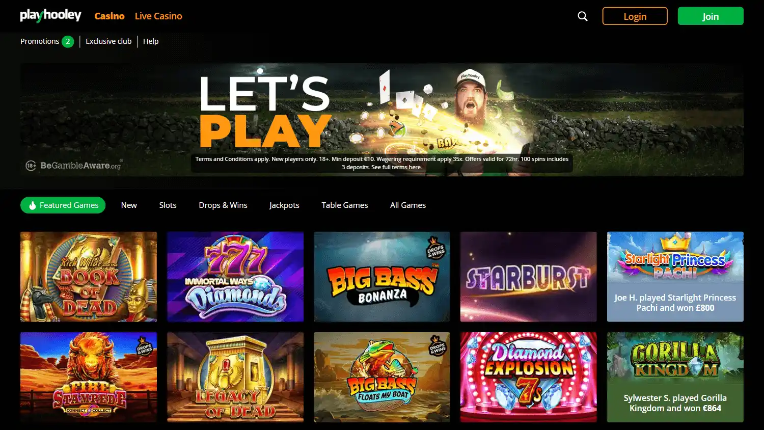Play Hooley Casino screenshot 1