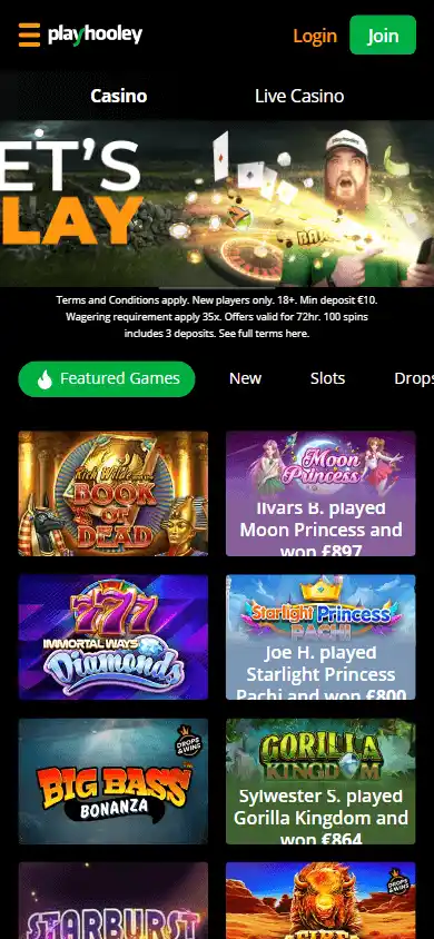 Play Hooley Casino screenshot 2