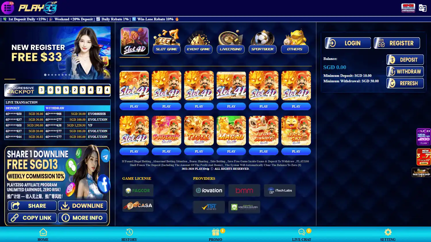 Play33 Casino screenshot 1