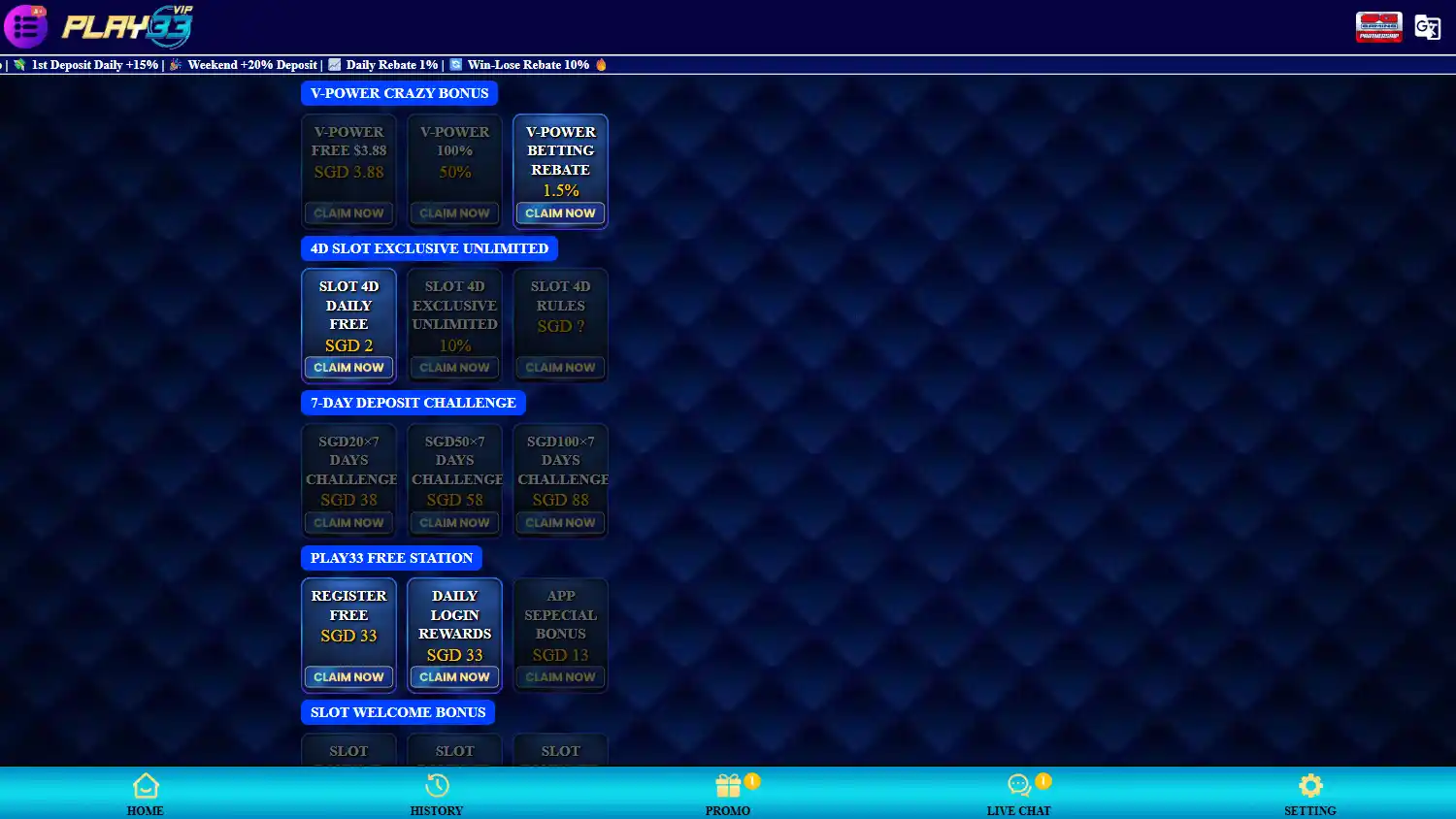 Play33 Casino screenshot 3