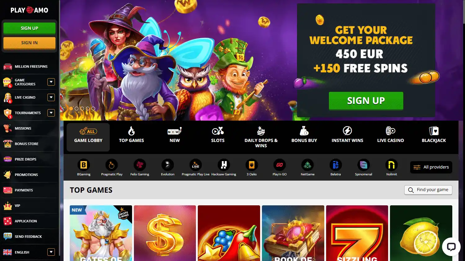 PlayAmo Casino screenshot 1