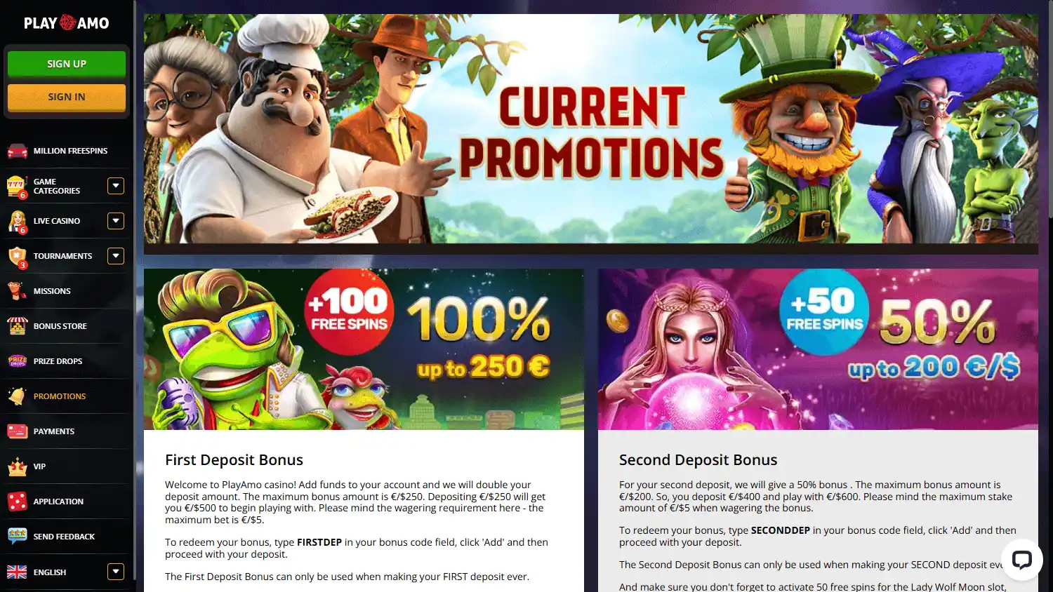 PlayAmo Casino screenshot 2