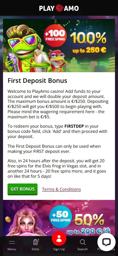 PlayAmo Casino screenshot 4