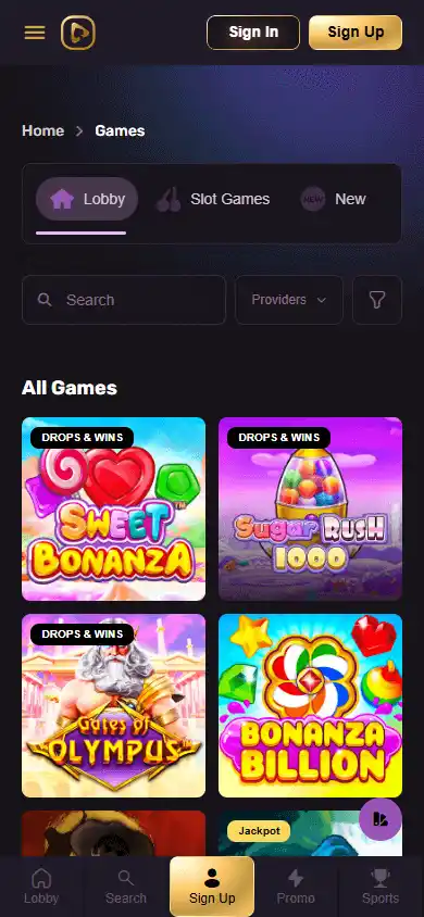 Playbet.io Casino screenshot 5