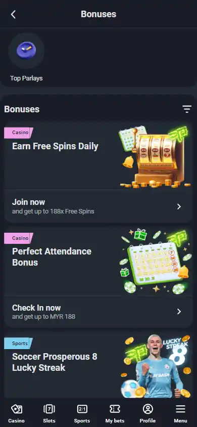 PLAYDASH Casino MY screenshot 5