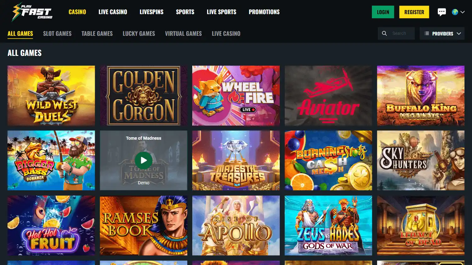 PlayFast Casino screenshot 2