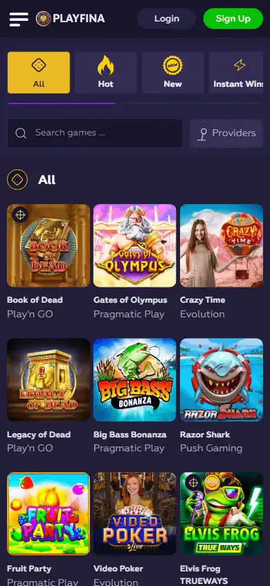 Playfina Casino screenshot 5