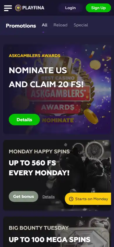 Playfina Casino screenshot 6