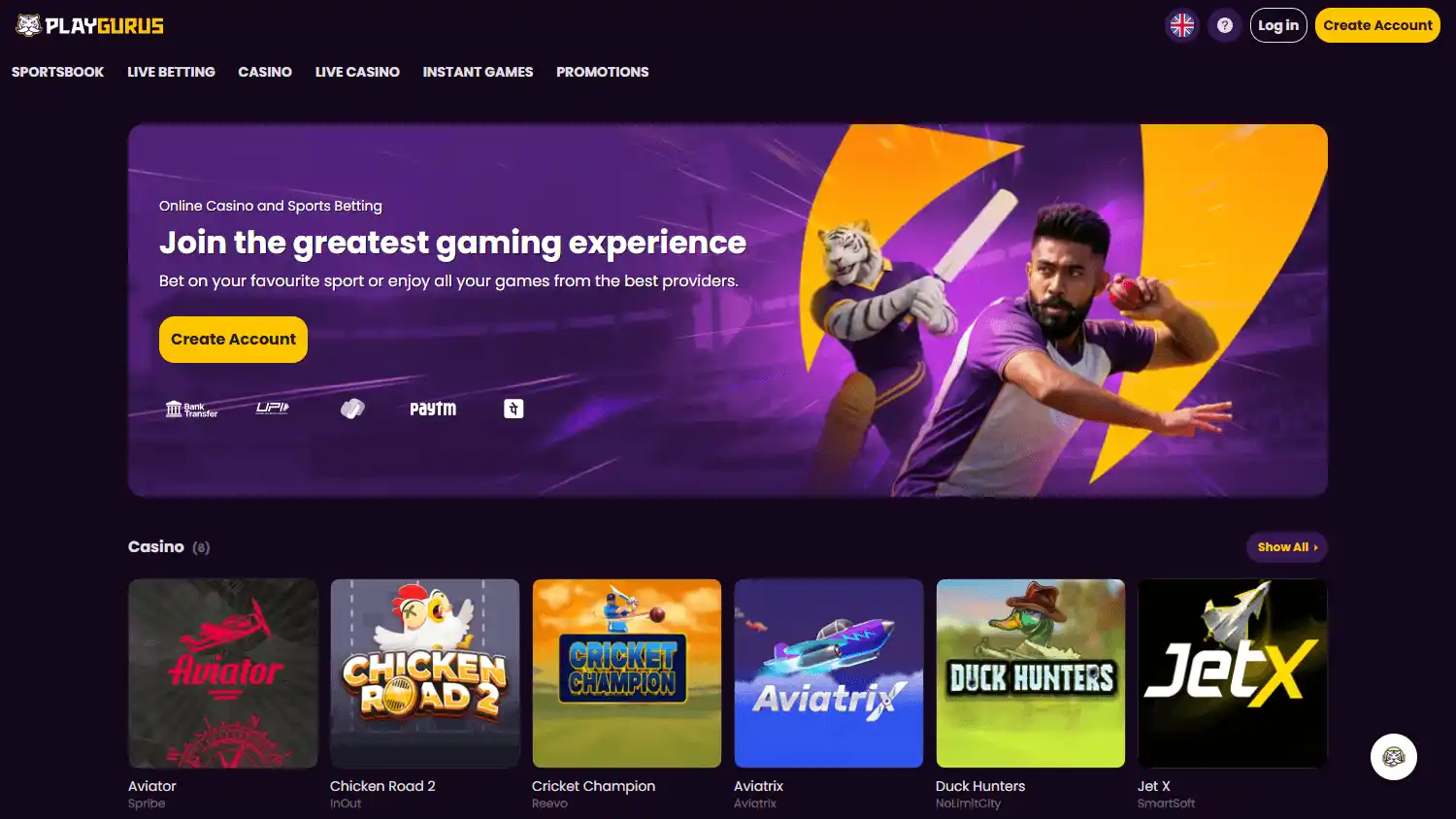 Playgurus Casino screenshot 1