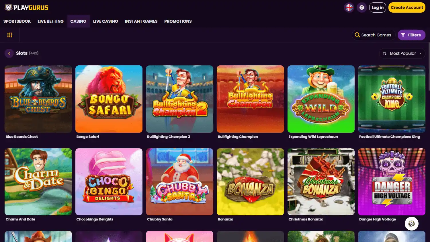 Playgurus Casino screenshot 2