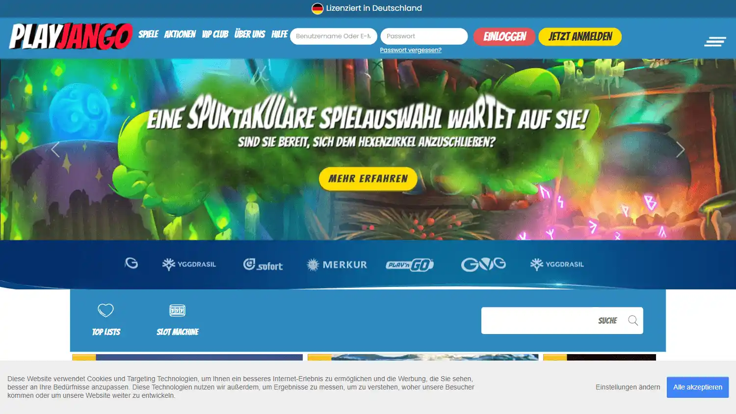 PlayJango Casino DE screenshot 1